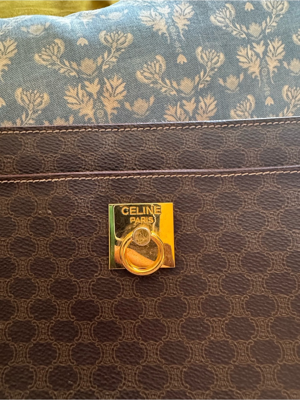 Celine vintage Brown Monogram Crossbody Bag with Gold Hardware - Picture 2 of 10